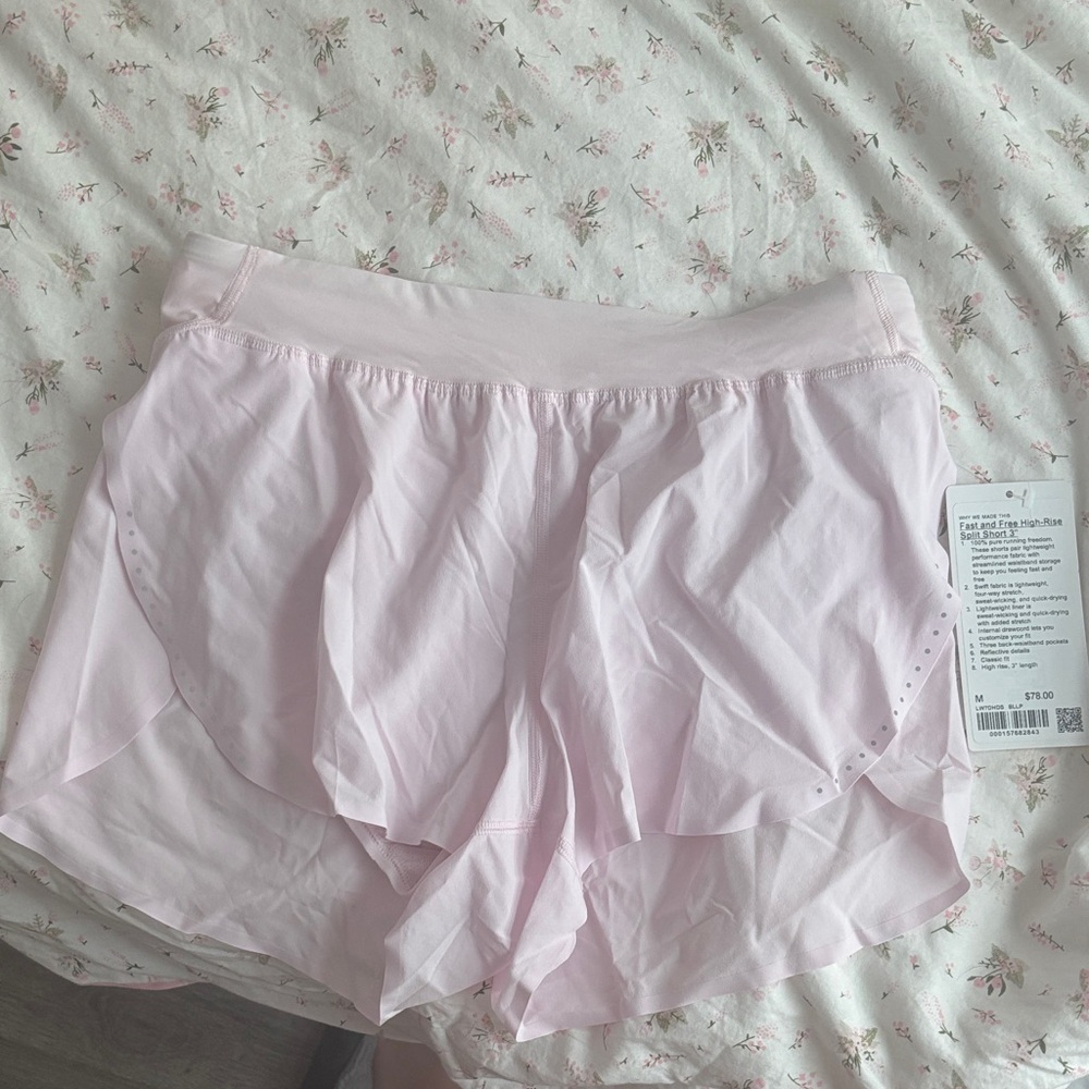 Lululemon Light Pink Fast and Free Shorts